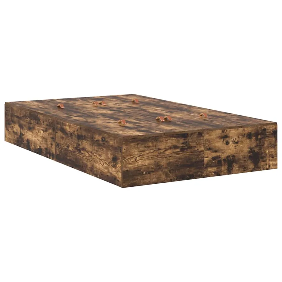 Cadre de lit avec rangement Chêne fumé 120 x 200 cm - 5