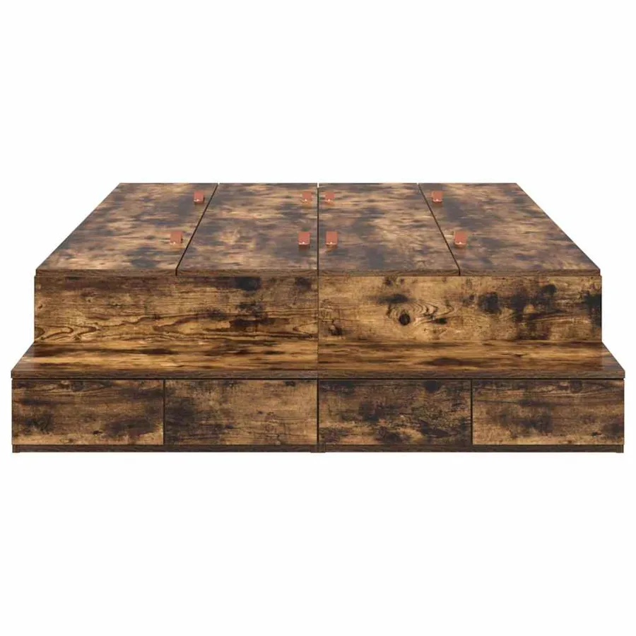 Cadre de lit avec rangement Chêne fumé 120 cm Bois d'ingénierie - 7