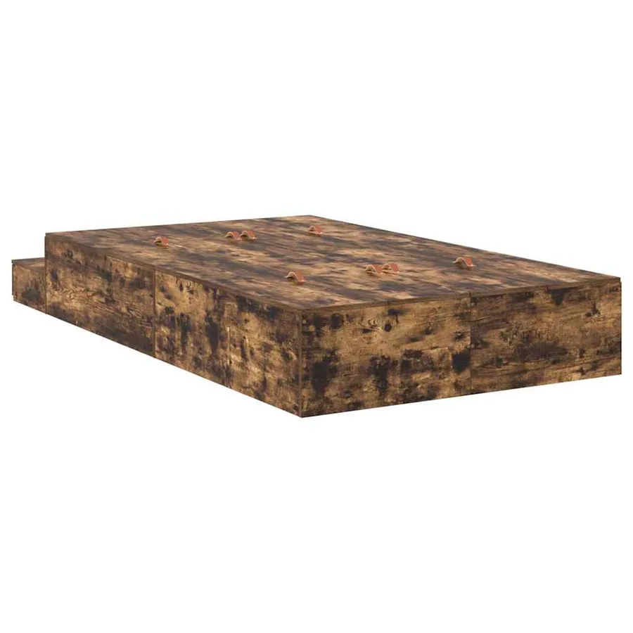 Cadre de lit avec rangement Chêne fumé 120 cm Bois d'ingénierie - 9