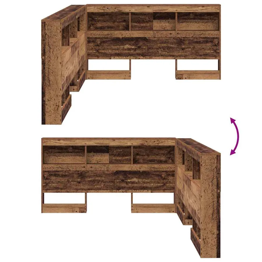 Tête de lit de rangement Bois Ancien 140 cm Bois d'ingénierie - 10