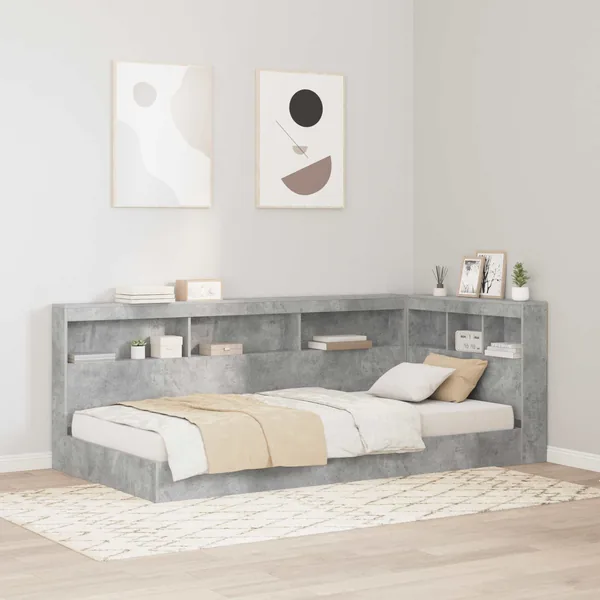Tête de lit de rangement Gris béton 100 cm Bois d'ingénierie