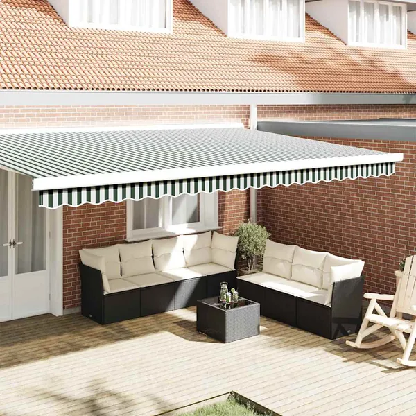 Remplacement de lambrequin Vert et blanc 480 x 20 cm Polyester