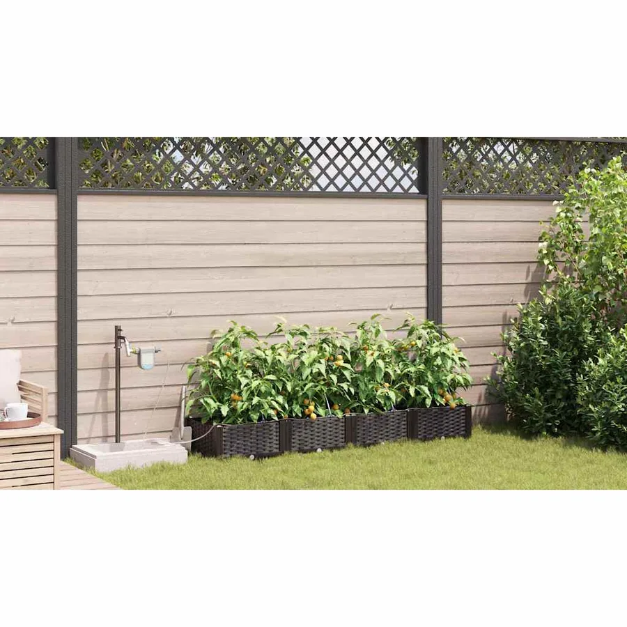 Cache-pot de jardin 4 pc Marron 160 x 40 x 22 cm PP - 4