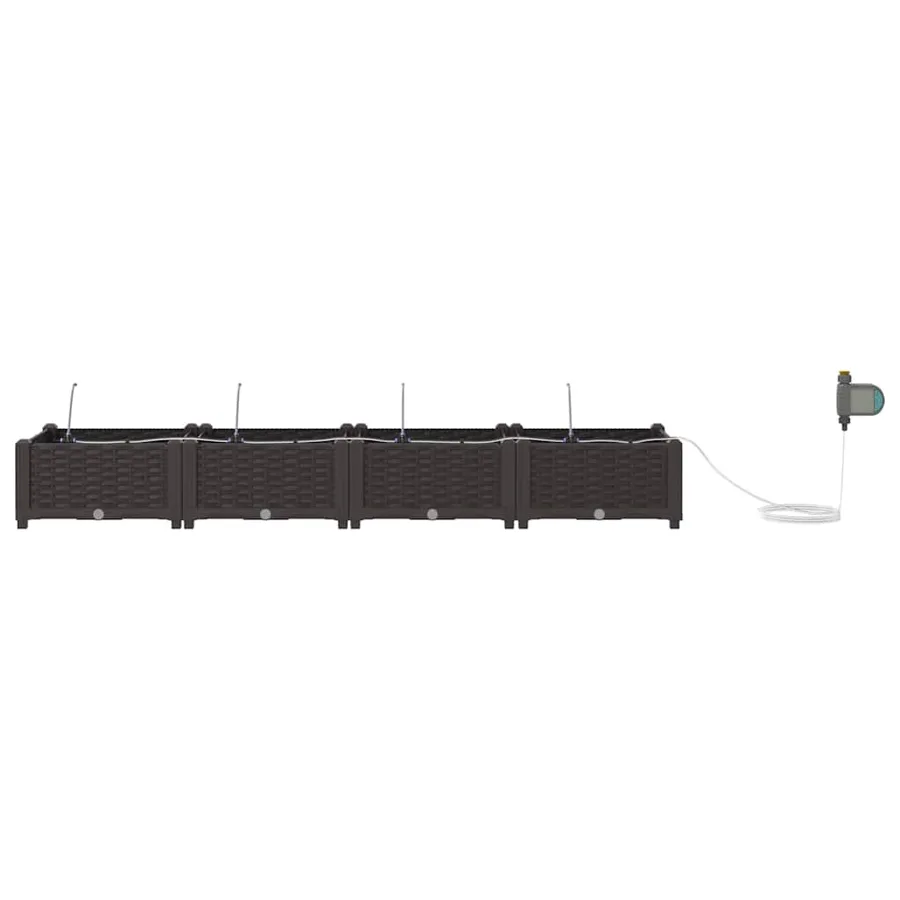 Cache-pot de jardin 4 pc Marron 160 x 40 x 22 cm PP - 6