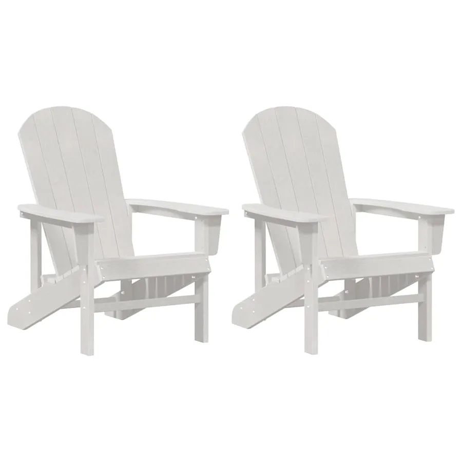 Chaise de jardin 2 pcs Blanc 82 x 74 x 92 cm Polyéthylène - 2