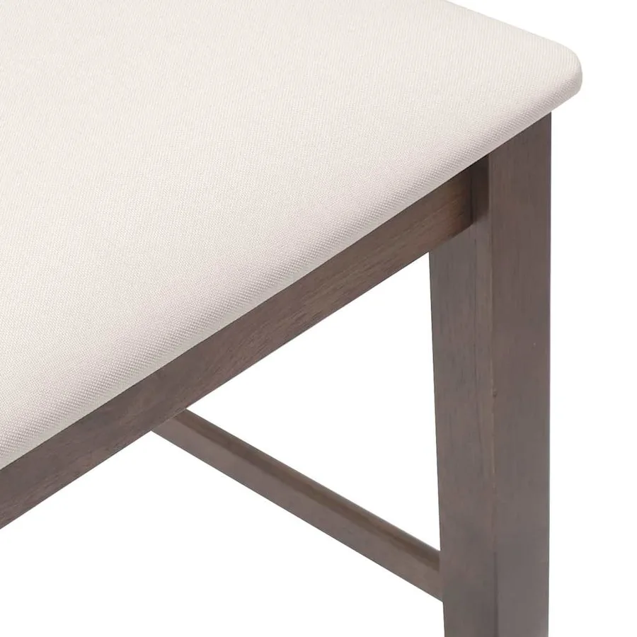 Tabourets de bar avec coussins (lot de 2) en bois massif marron et caoutchouc - 8