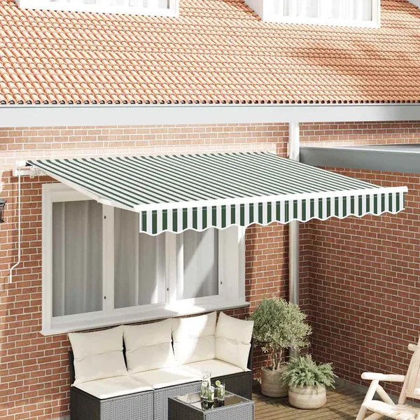 Toile de rechange pour auvent Vert et blanc 2,5 x 2 m Polyester