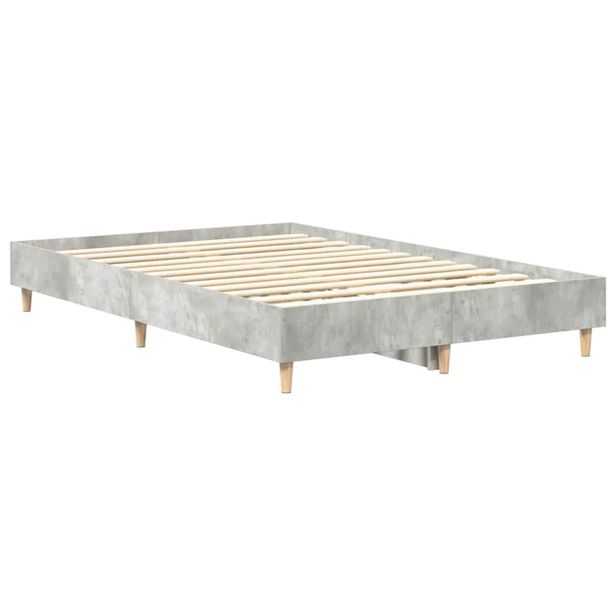 Cadre de lit Gris béton 193 x 123 x 25 cm Bois d'ingénierie - 4