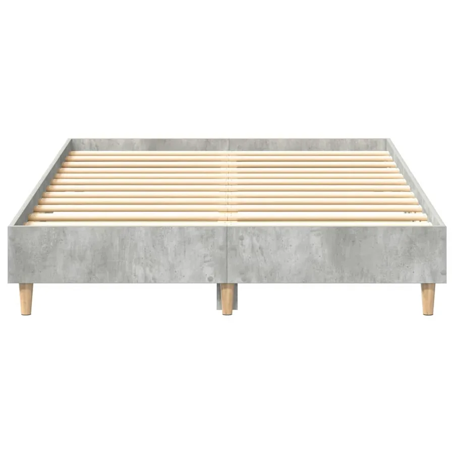 Cadre de lit Gris béton 193 x 123 x 25 cm Bois d'ingénierie - 5