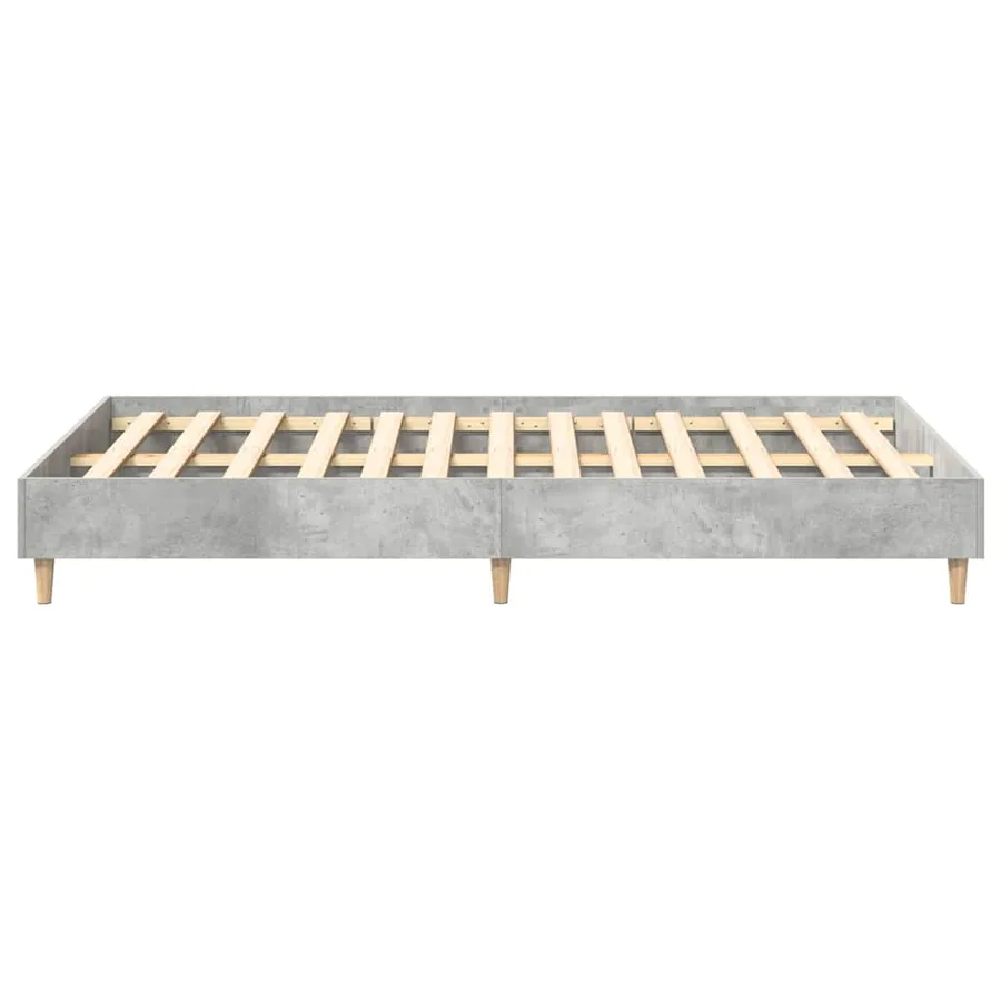Cadre de lit Gris béton 193 x 123 x 25 cm Bois d'ingénierie - 6