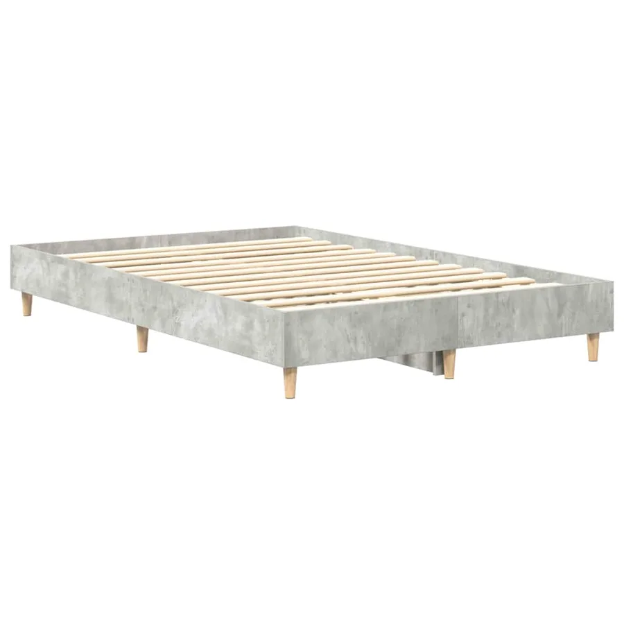 Cadre de lit Gris béton 193 x 123 x 25 cm Bois d'ingénierie - 7