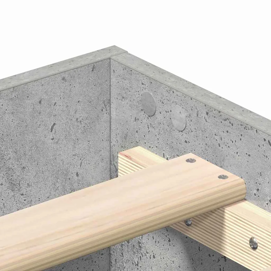 Cadre de lit Gris béton 193 x 123 x 25 cm Bois d'ingénierie - 8