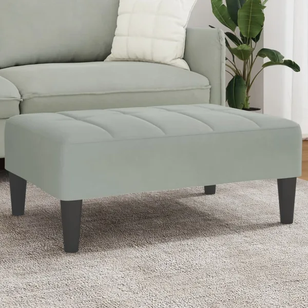 Repose-pied gris clair 77x55x31 cm velours