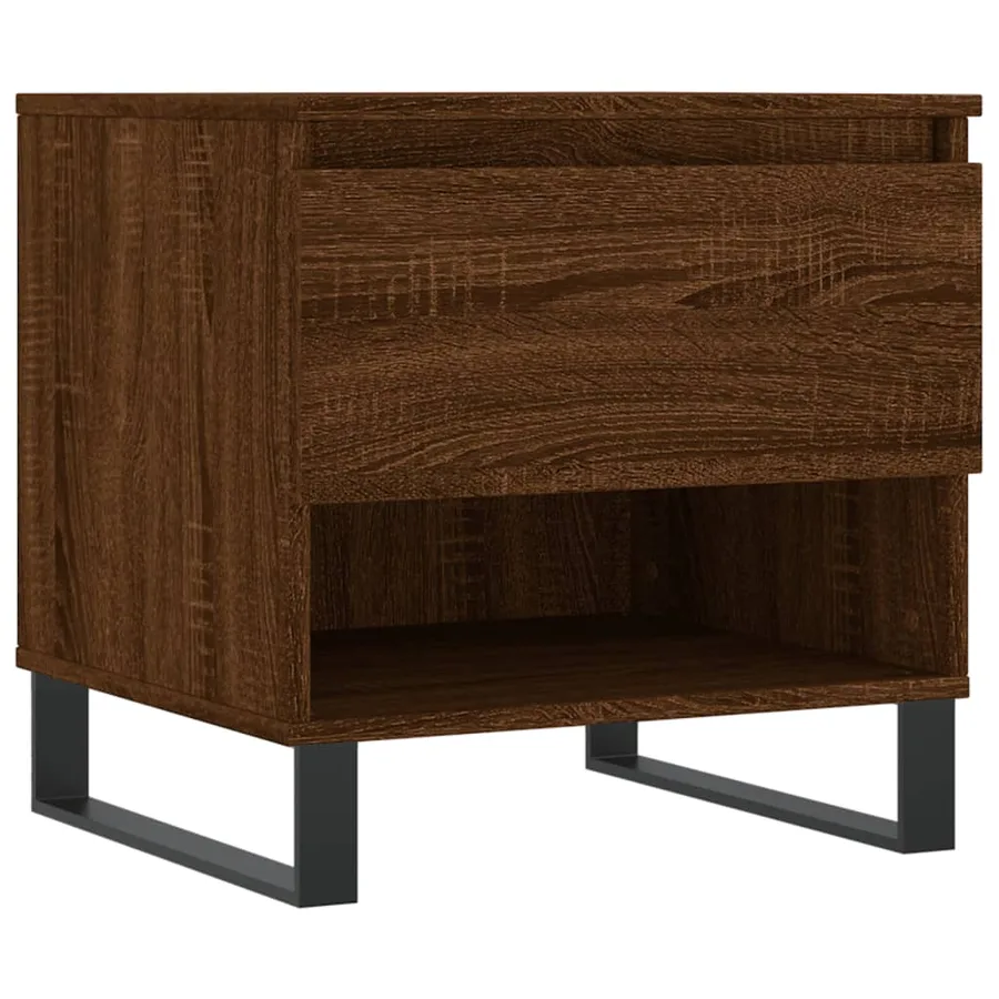 Table basse chêne marron 50x46x50 cm bois d'ingénierie - 2