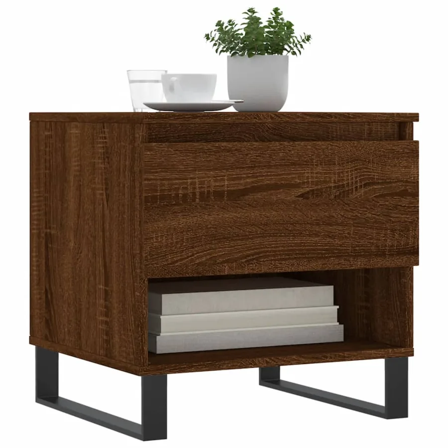 Table basse chêne marron 50x46x50 cm bois d'ingénierie - 3