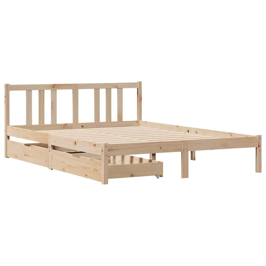 Cadre de lit sans matelas 120x200 cm bois de pin massif - 3