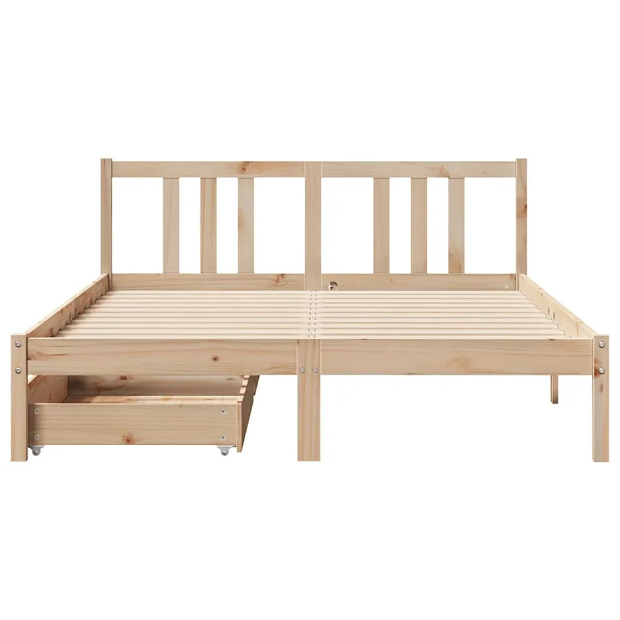Cadre de lit sans matelas 120x200 cm bois de pin massif - 4