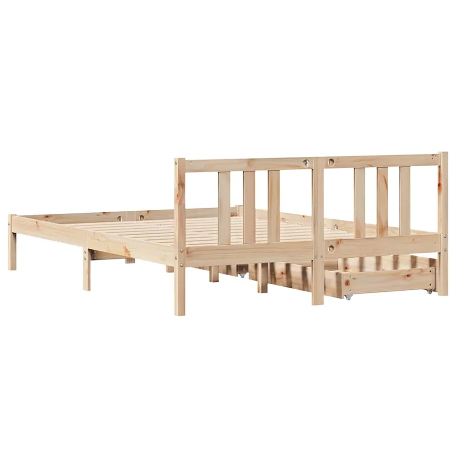 Cadre de lit sans matelas 120x200 cm bois de pin massif - 6