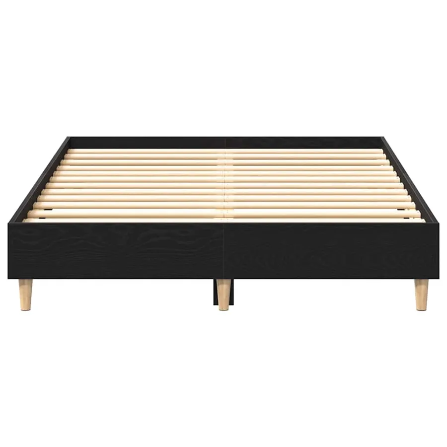 Cadre de lit Chêne noir 193 x 143 x 25 cm Bois d'ingénierie - 5