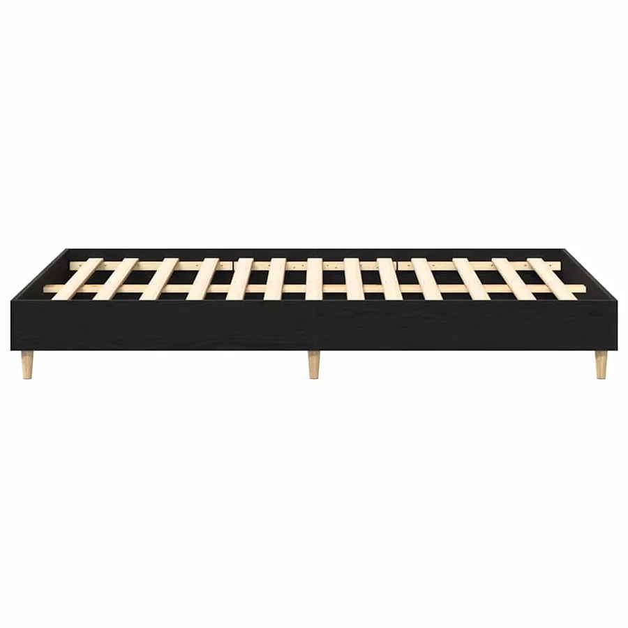 Cadre de lit Chêne noir 193 x 143 x 25 cm Bois d'ingénierie - 6