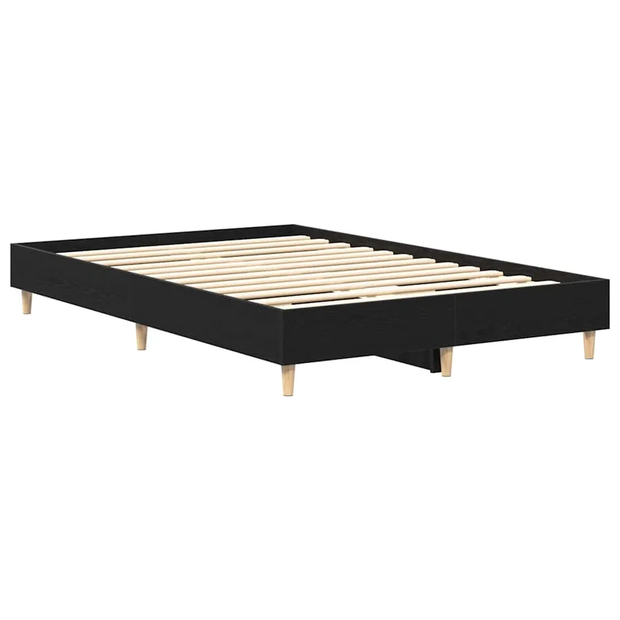 Cadre de lit Chêne noir 193 x 143 x 25 cm Bois d'ingénierie - 7