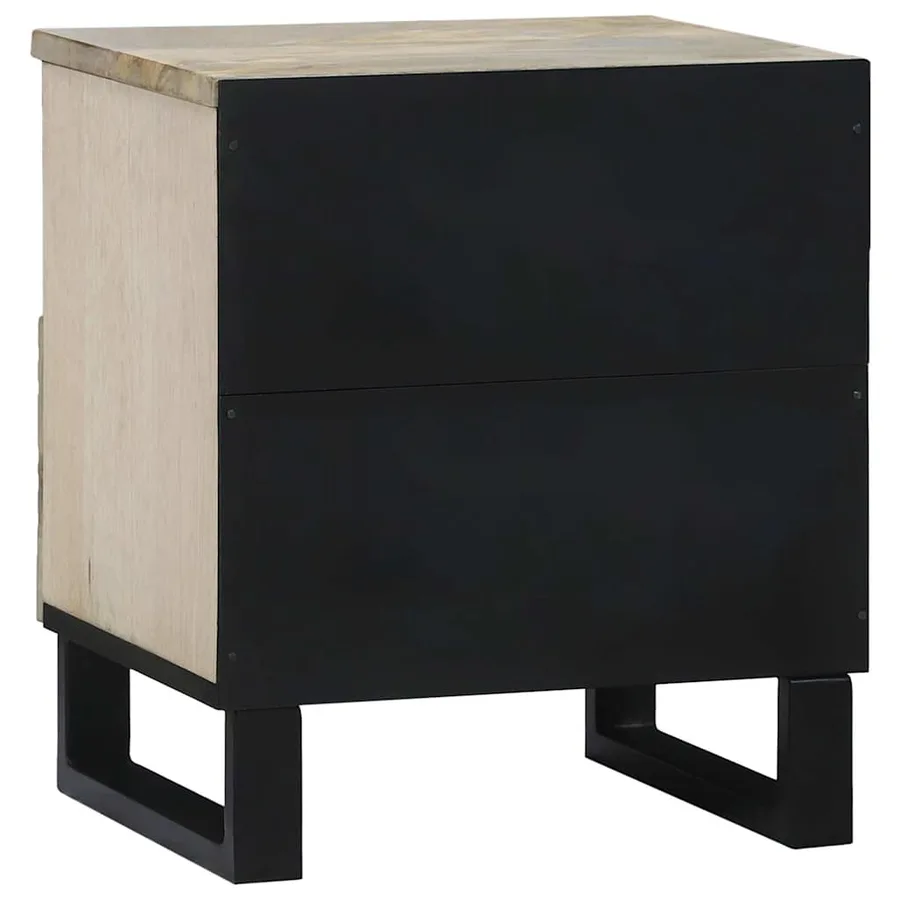 Table de chevet 2 pcs Blanc 40 x 33 x 46 cm Bois d'ingénierie - 6