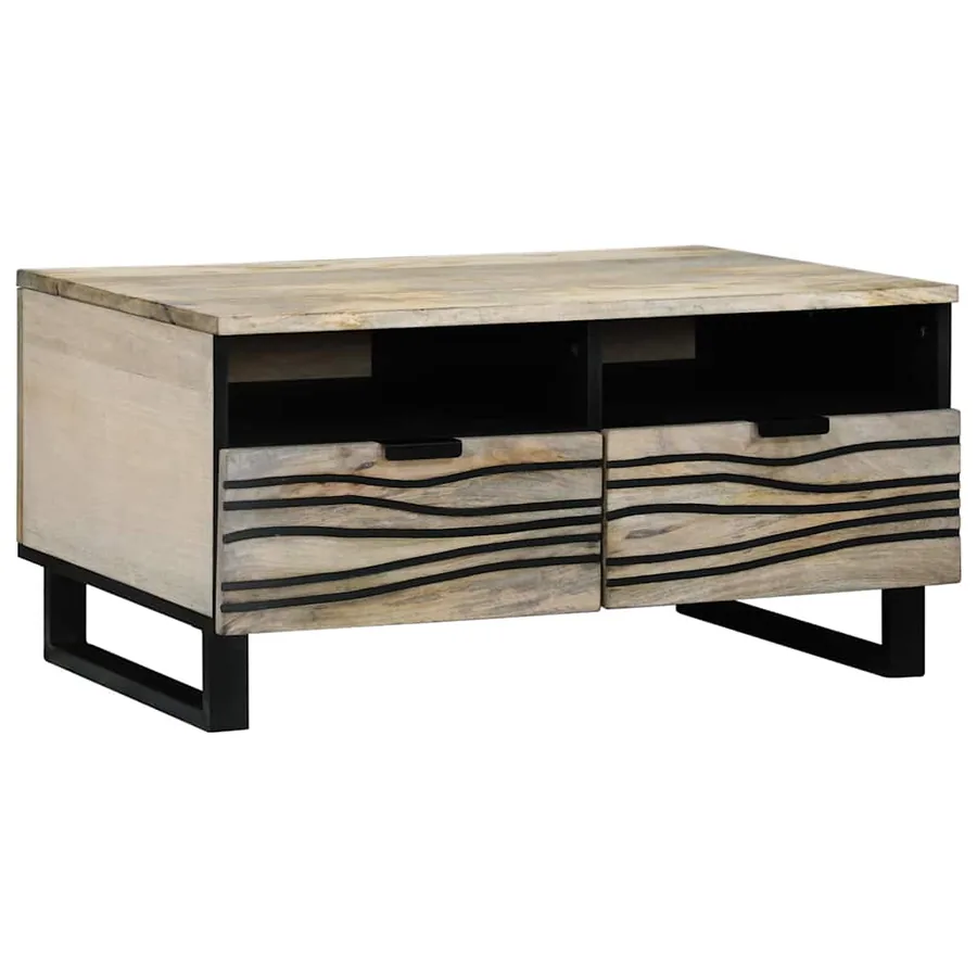 Table basse Blanc 80 x 54 x 40 cm Bois d'ingénierie