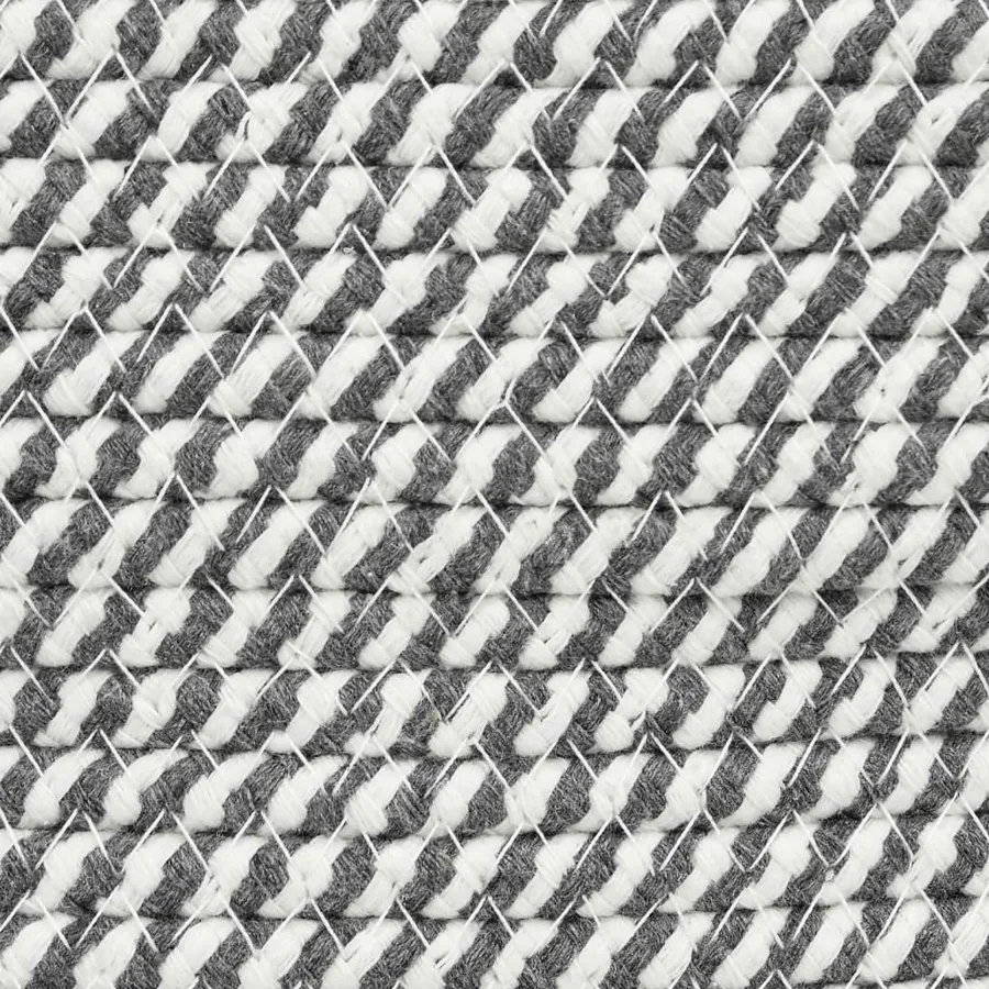 Panier de rangement gris et blanc Ø40x25 cm coton - 7