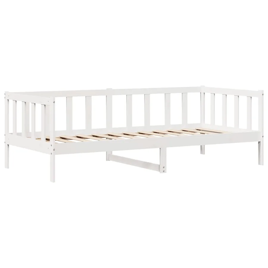 Lit de jour et tiroirs sans matelas blanc 80x200 cm bois massif - 5