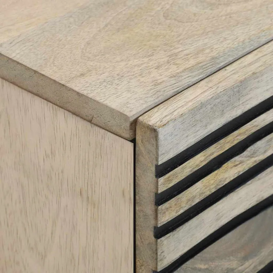 Table de chevet Blanc 40 x 33 x 46 cm Bois d'ingénierie - 6