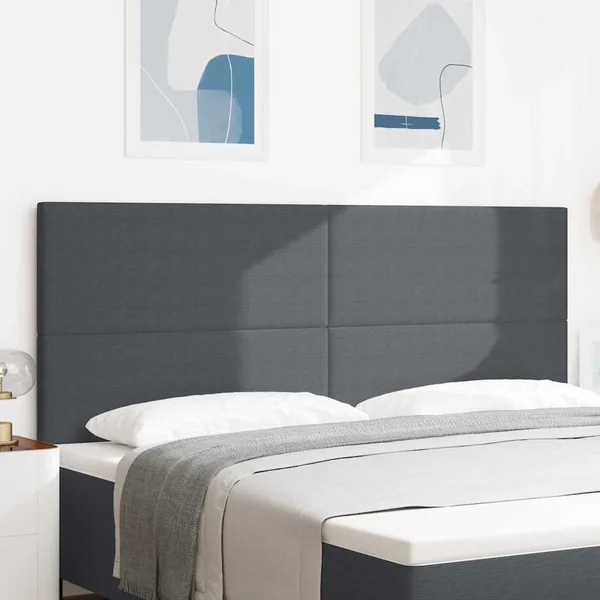 Tête de lit LED Gris foncé 200 cm Tissu en velours côtelé