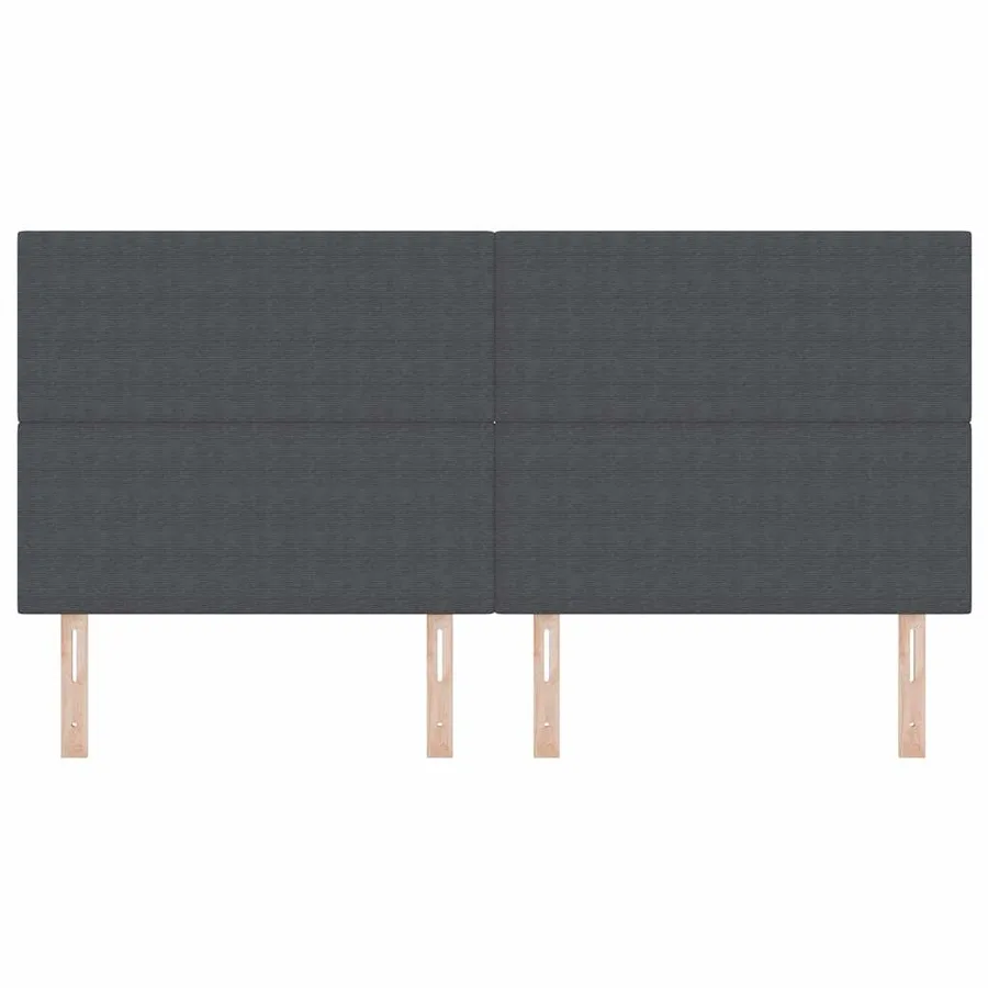 Tête de lit LED Gris foncé 200 cm Tissu en velours côtelé - 5