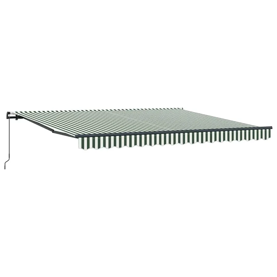 Auvent rétractable Vert et blanc 400 × 300 cm - 2