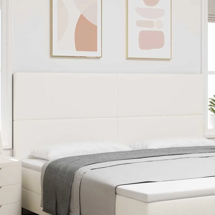 Tête de lit Crème 200 cm Tissu en velours côtelé