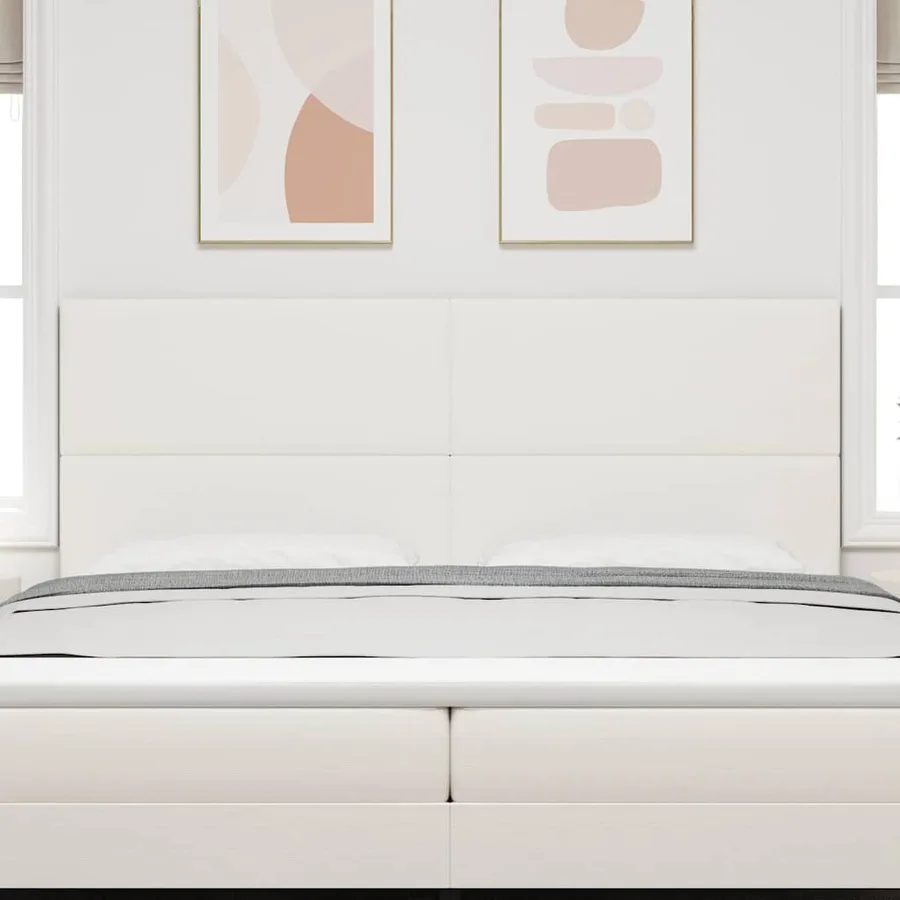 Tête de lit Crème 200 cm Tissu en velours côtelé - 3