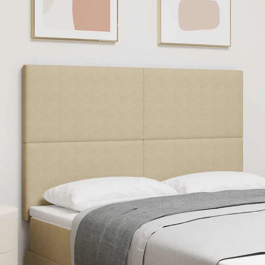 Tête de lit Gris Vert Clair 144 cm Tissu en velours côtelé