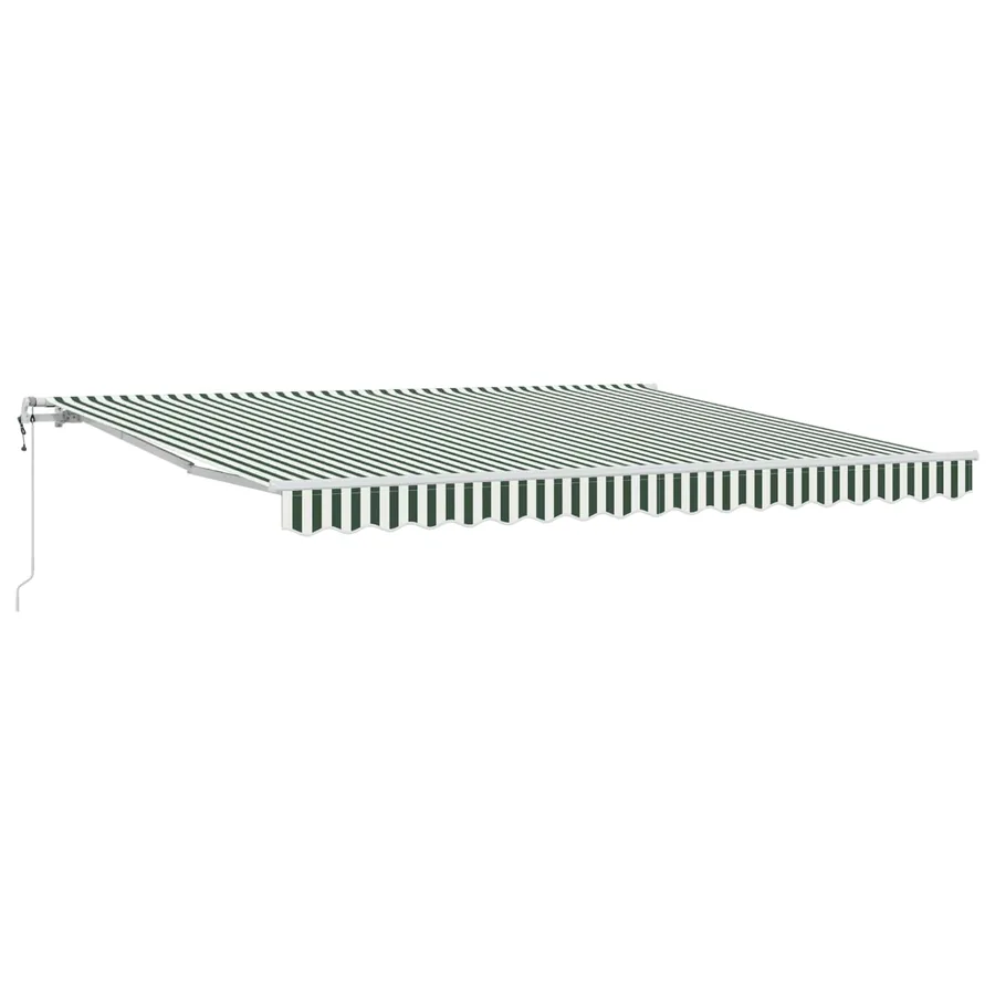 Auvent rétractable Vert et blanc 400 × 300 cm