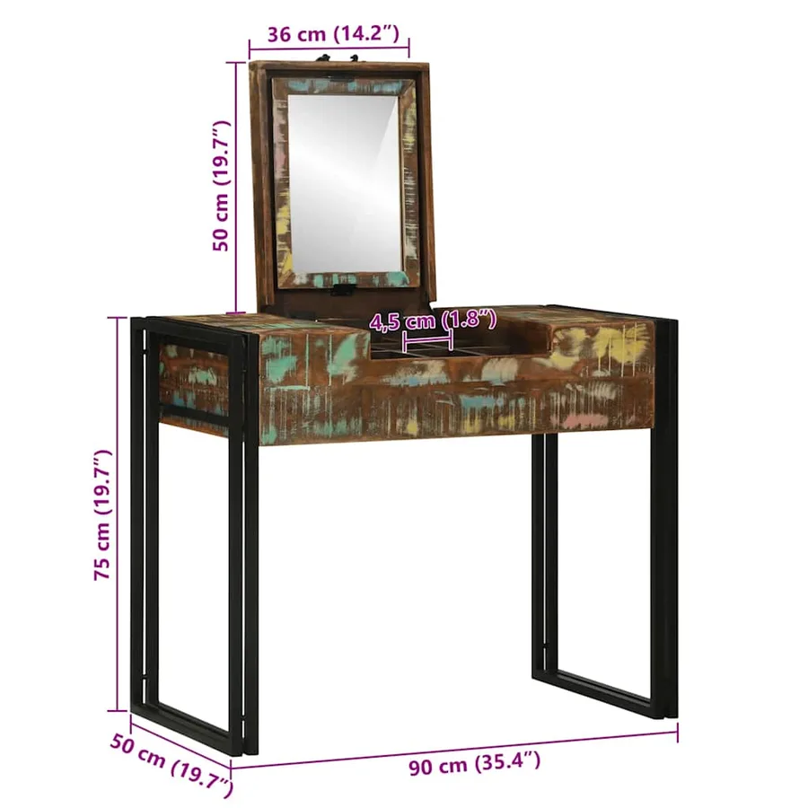 Tables de maquillage pour chambre Bois massif de récupération - 14