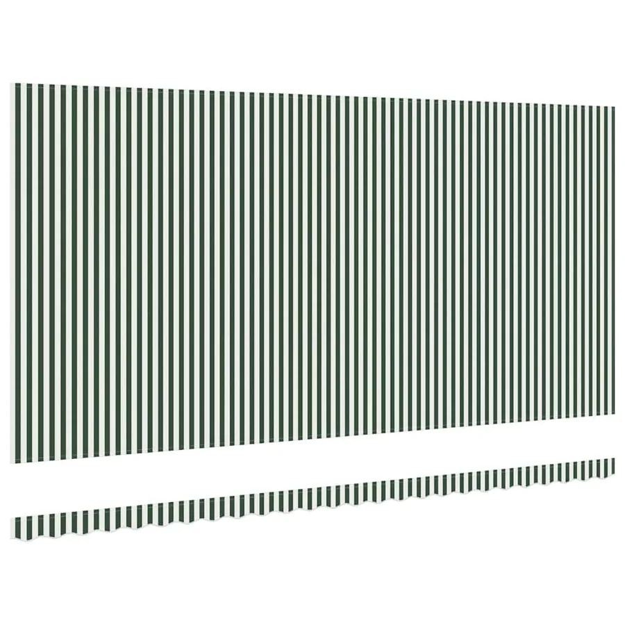 Toile de rechange pour auvent Vert et blanc 6 × 3,5 m Polyester - 4