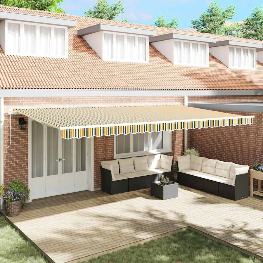 Toile de rechange pour auvent Vert et jaune 6 x 3 m Polyester