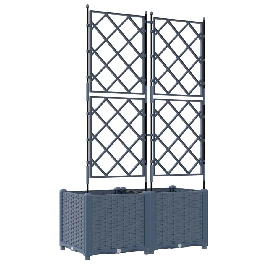 Cache-pot de jardin 2 pc Gris 80 x 40 x 143 cm PP - 6