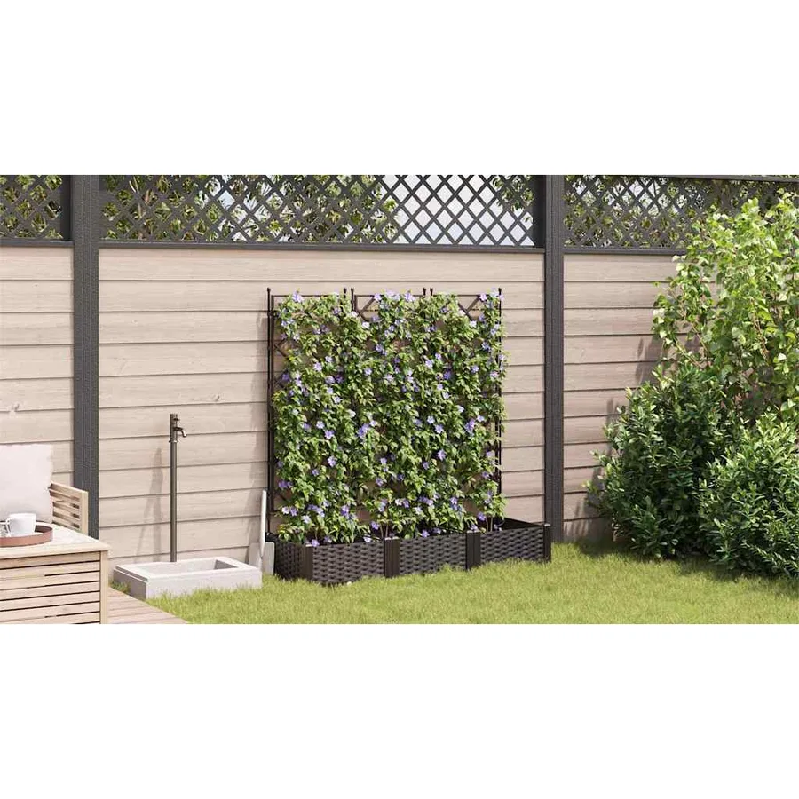 Cache-pot de jardin 3 pc Marron 120 x 40 x 125,5 cm PP - 4