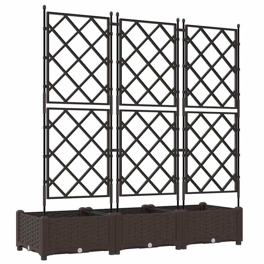 Cache-pot de jardin 3 pc Marron 120 x 40 x 125,5 cm PP - 7