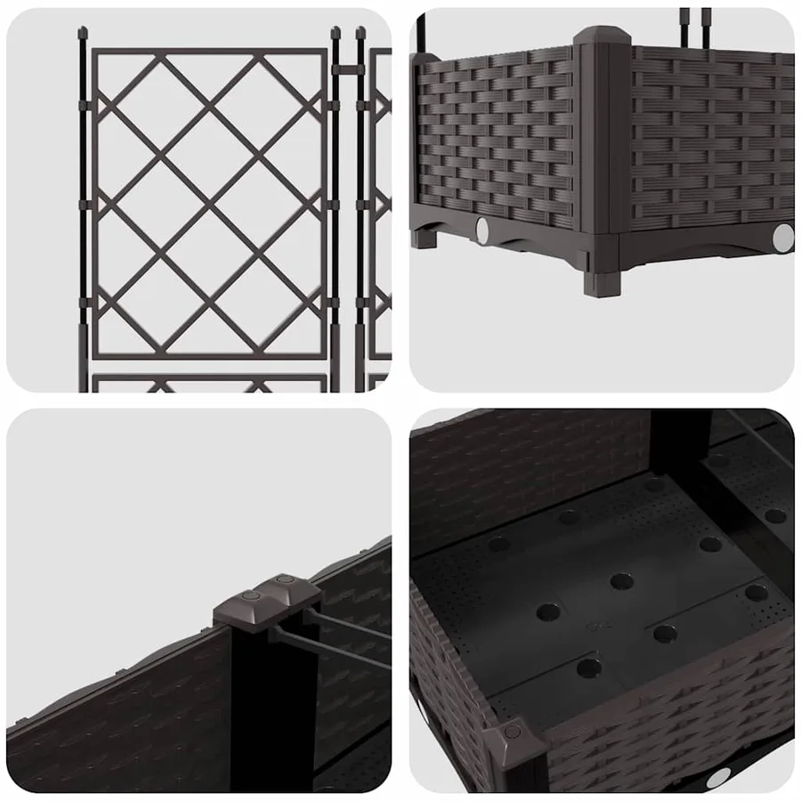 Cache-pot de jardin 3 pc Marron 120 x 40 x 125,5 cm PP - 8