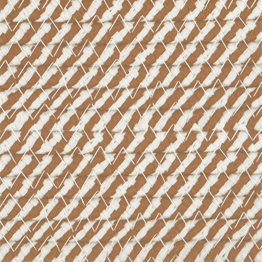 Panier de rangement marron et blanc Ø43x38 cm coton - 7