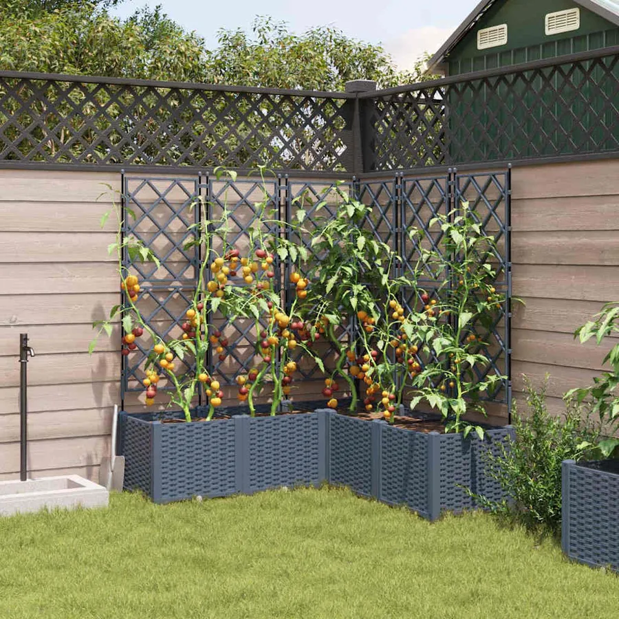 Cache-pot de jardin 5 pc Gris clair 120 x 120 x 143 cm PP - 3