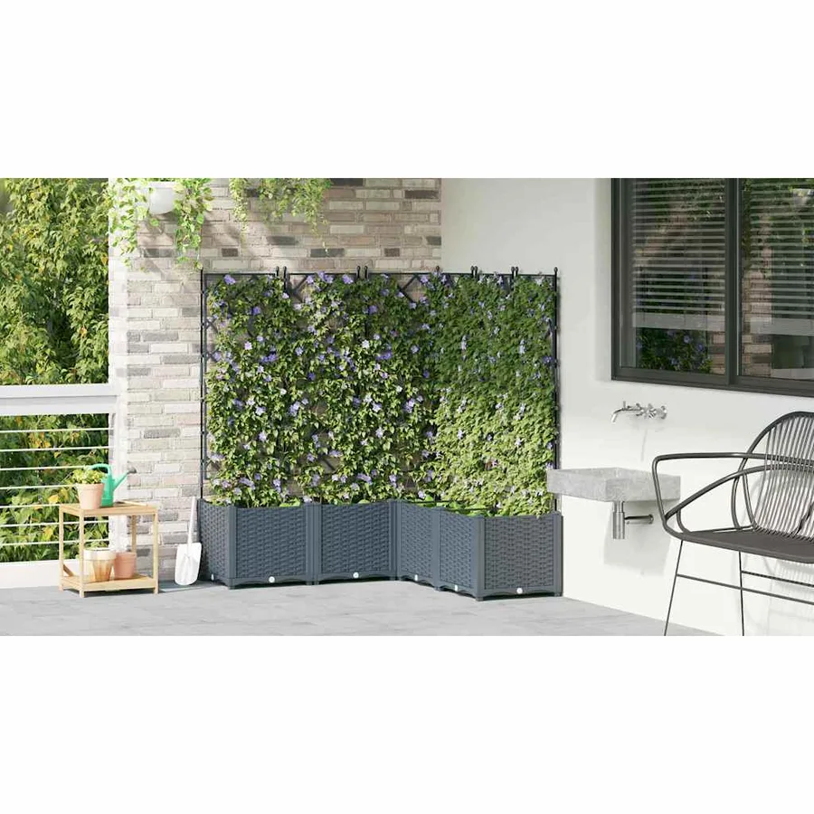 Cache-pot de jardin 5 pc Gris clair 120 x 120 x 143 cm PP - 4