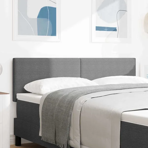 Tête de lit LED Gris clair 160 cm Tissu en velours côtelé
