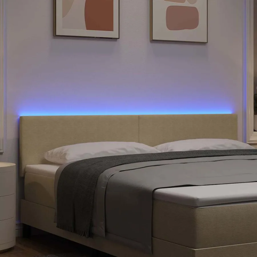 Tête de lit LED Vert gris 180 cm Tissu en velours côtelé - 4
