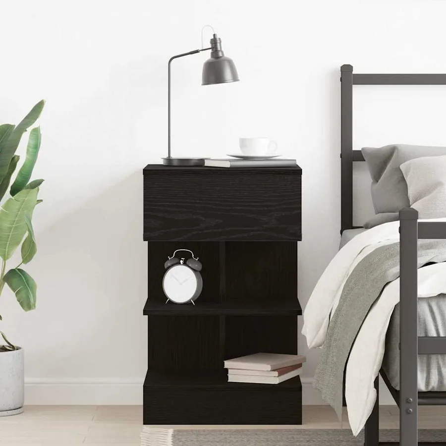 Cabinet de chevet Chêne noir 40 x 35 x 65 cm Bois d'ingénierie - 4